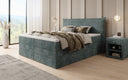 Boxspringbed Liana met opklapbare opbergruimte in Ribstof