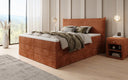 Boxspringbed Liana met opklapbare opbergruimte in Ribstof