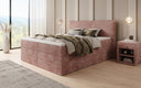 Boxspringbed Liana met opklapbare opbergruimte in Ribstof