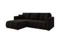 Canapé d’angle design Beatrice avec fonction couchage et fonction rabattable en Bouclé