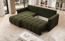Canapé d’angle design Beatrice avec fonction couchage et fonction rabattable en Bouclé