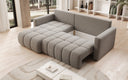 Canapé d’angle design Beatrice avec fonction couchage et fonction rabattable en Bouclé