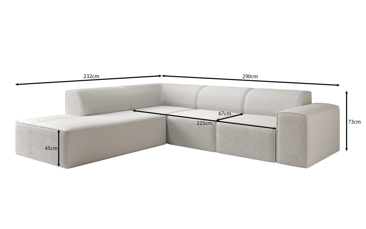 Canapé design Idiola L en Peluche Bouclé