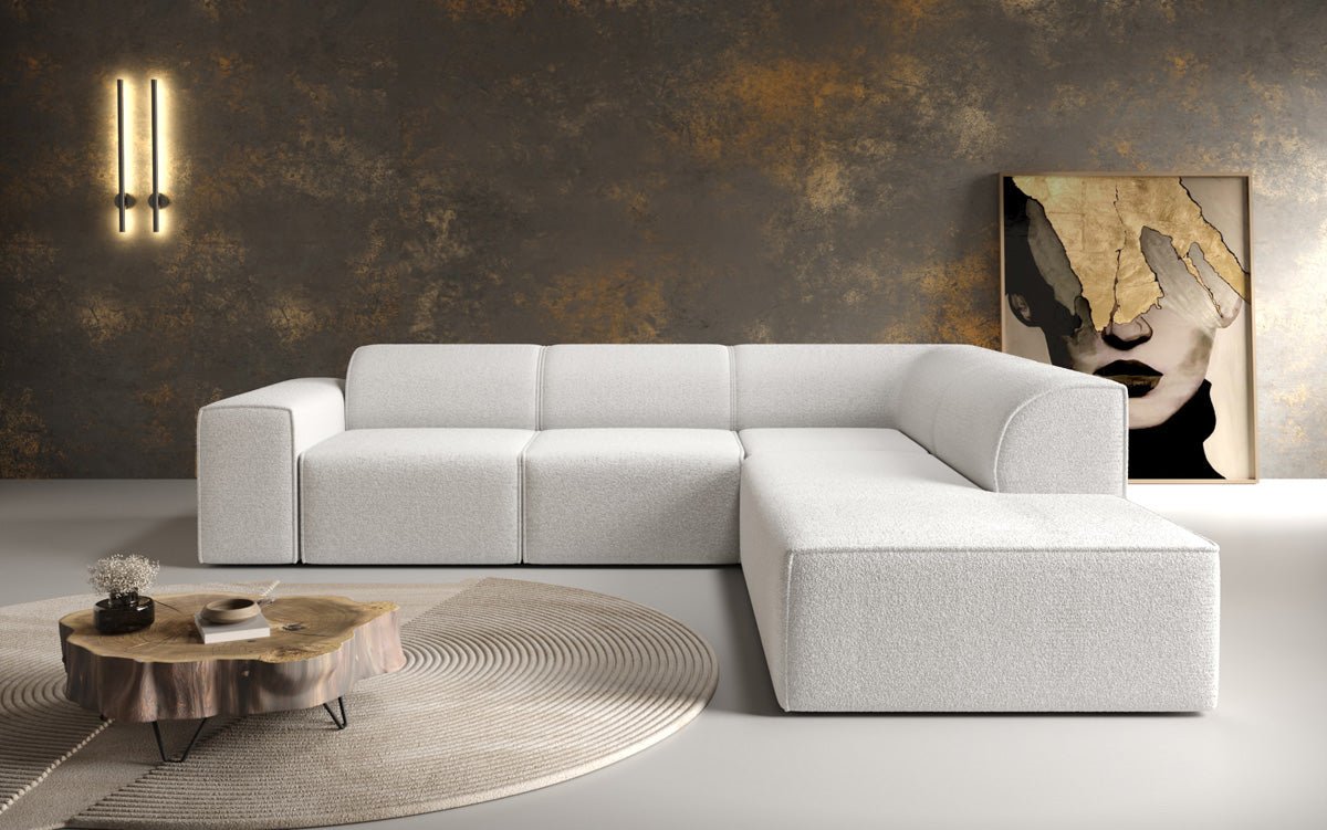 Canapé design Idiola L en Peluche Bouclé