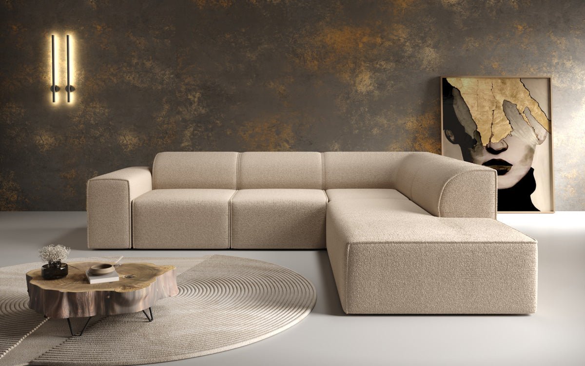 Canapé design Idiola L en Peluche Bouclé