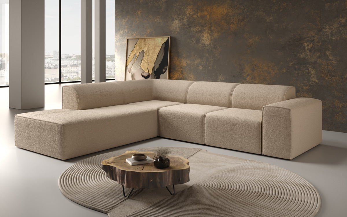 Canapé design Idiola L en Peluche Bouclé