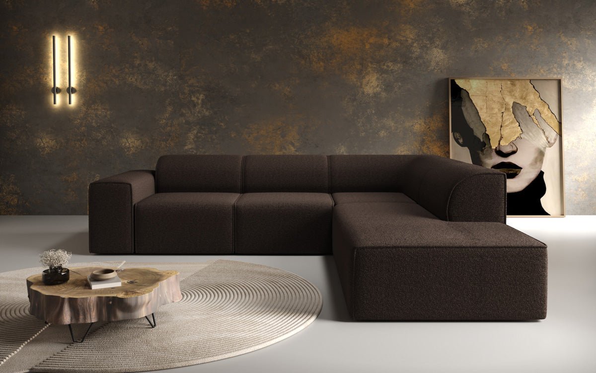 Canapé design Idiola L en Peluche Bouclé