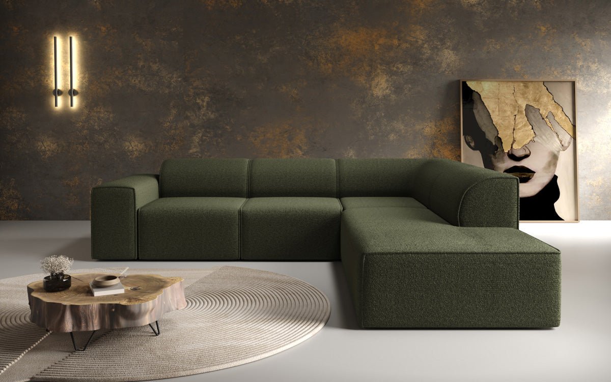 Canapé design Idiola L en Peluche Bouclé