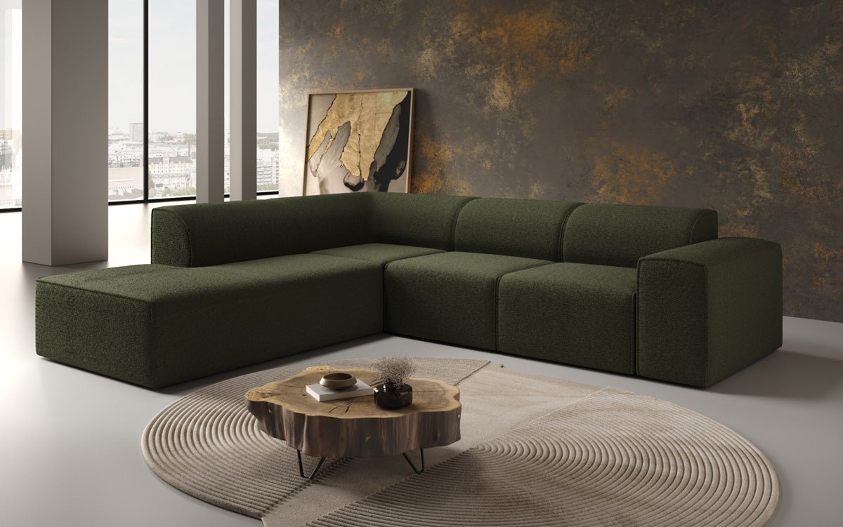 Canapé design Idiola L en Peluche Bouclé