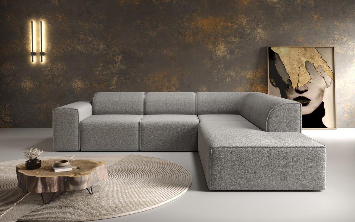 Canapé design Idiola L en Peluche Bouclé