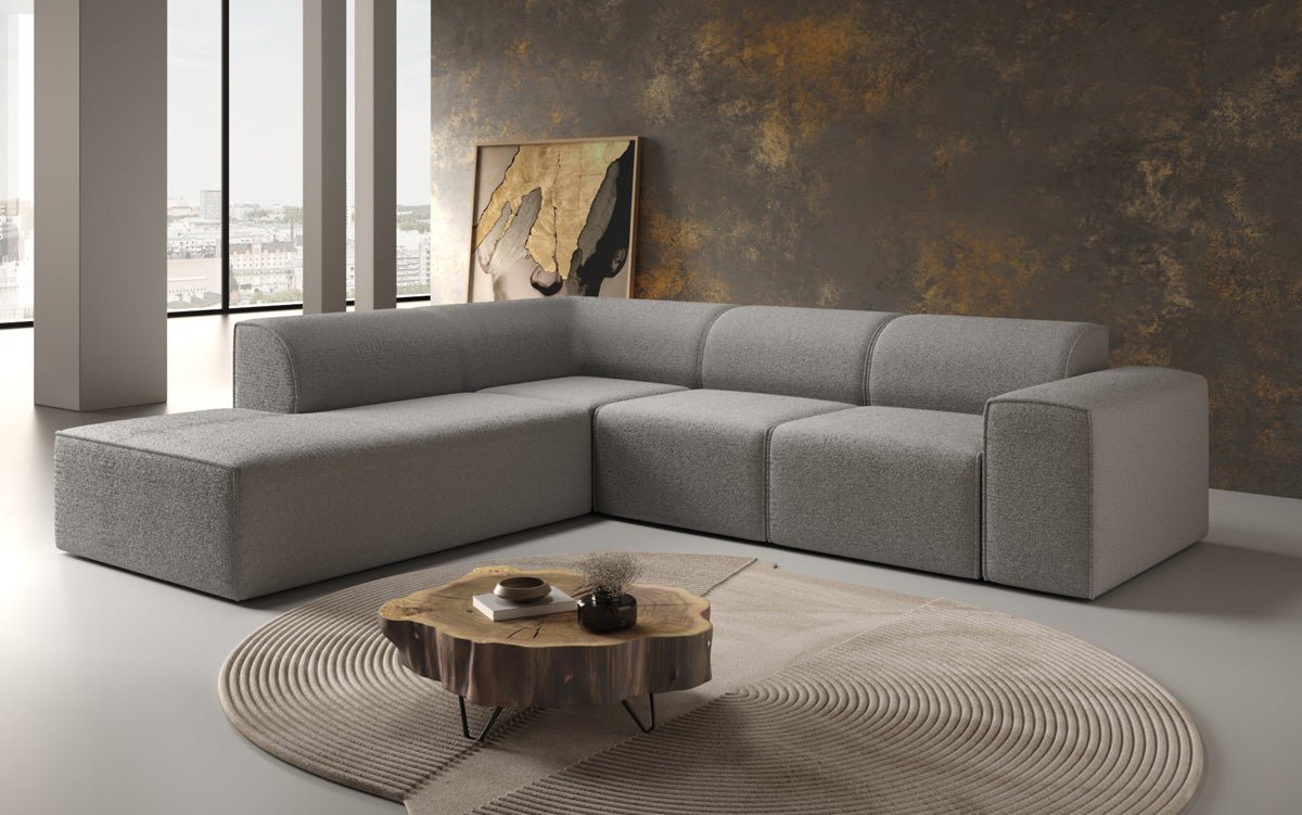 Canapé design Idiola L en Peluche Bouclé