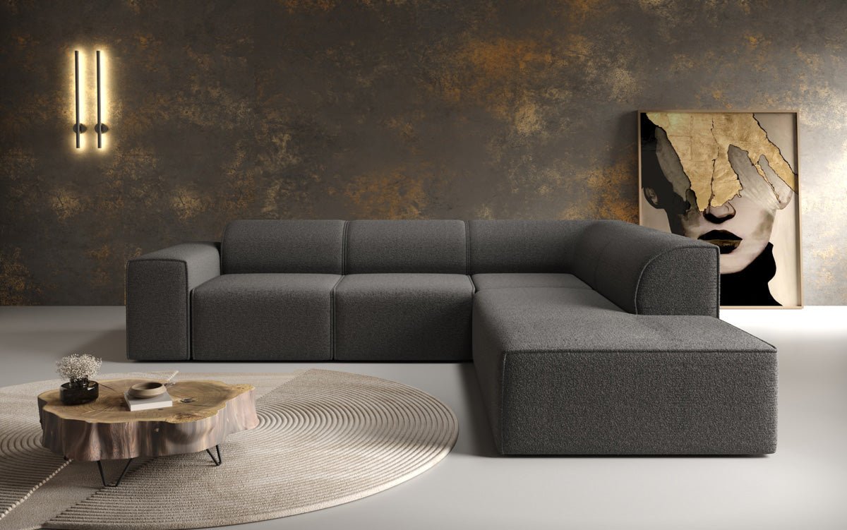 Canapé design Idiola L en Peluche Bouclé