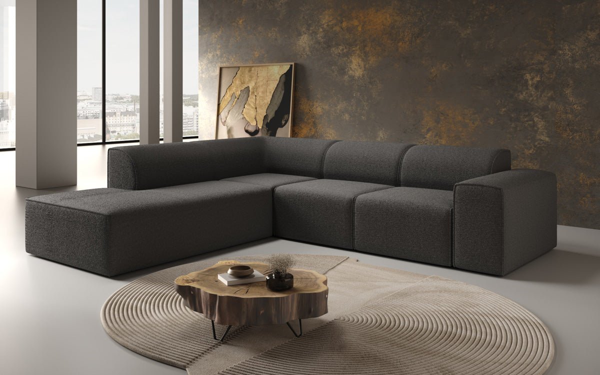 Canapé design Idiola L en Peluche Bouclé