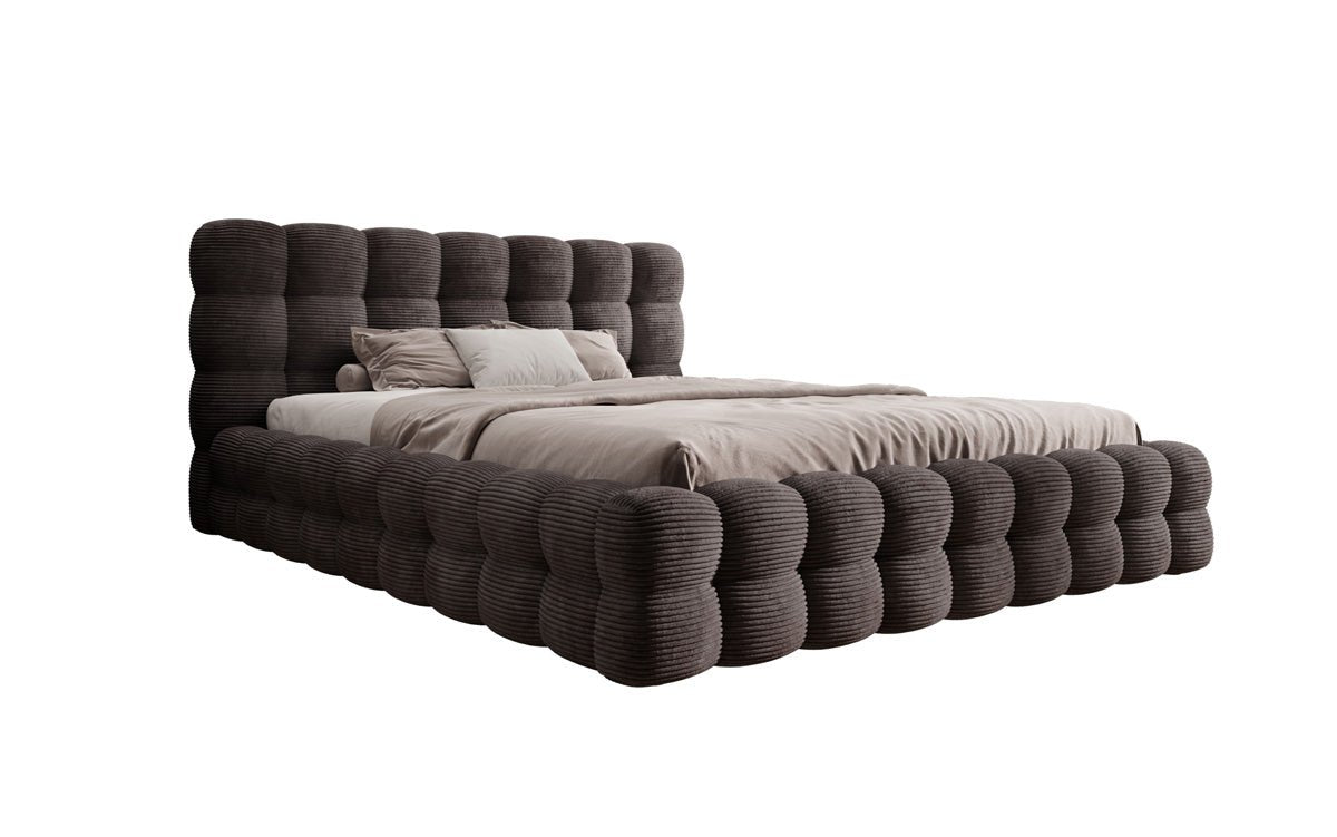 Designerslaapbank Calimo in ribstof met opbergruimte
