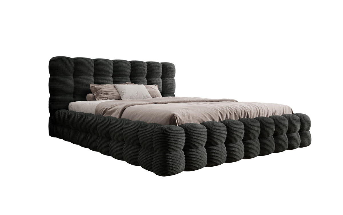 Designerslaapbank Calimo in ribstof met opbergruimte
