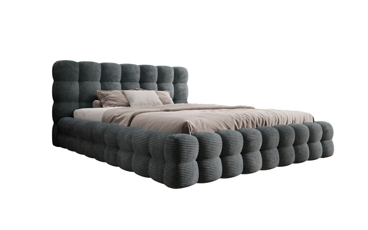 Designerslaapbank Calimo in ribstof met opbergruimte
