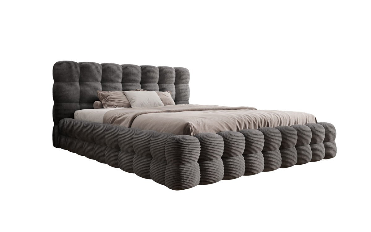 Designerslaapbank Calimo in ribstof met opbergruimte