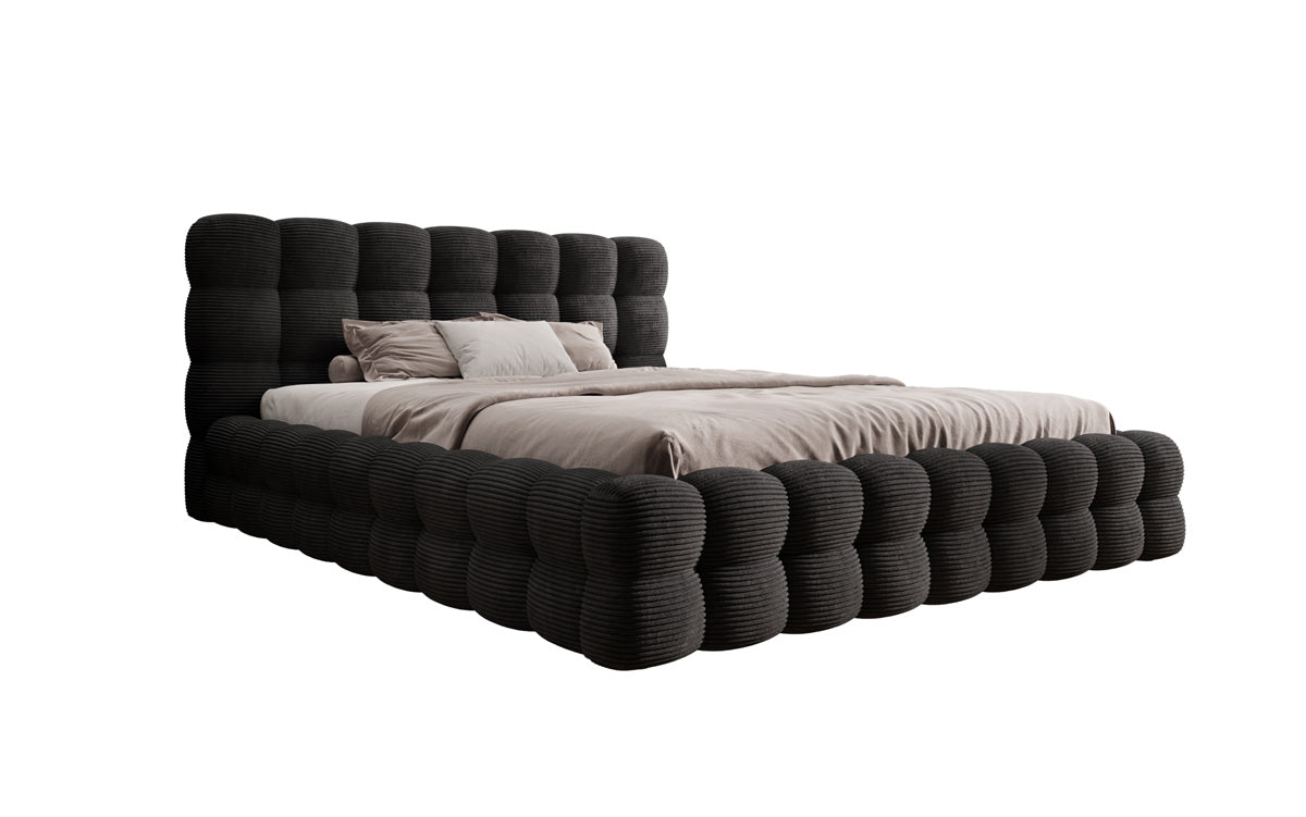 Designerslaapbank Calimo in ribstof met opbergruimte