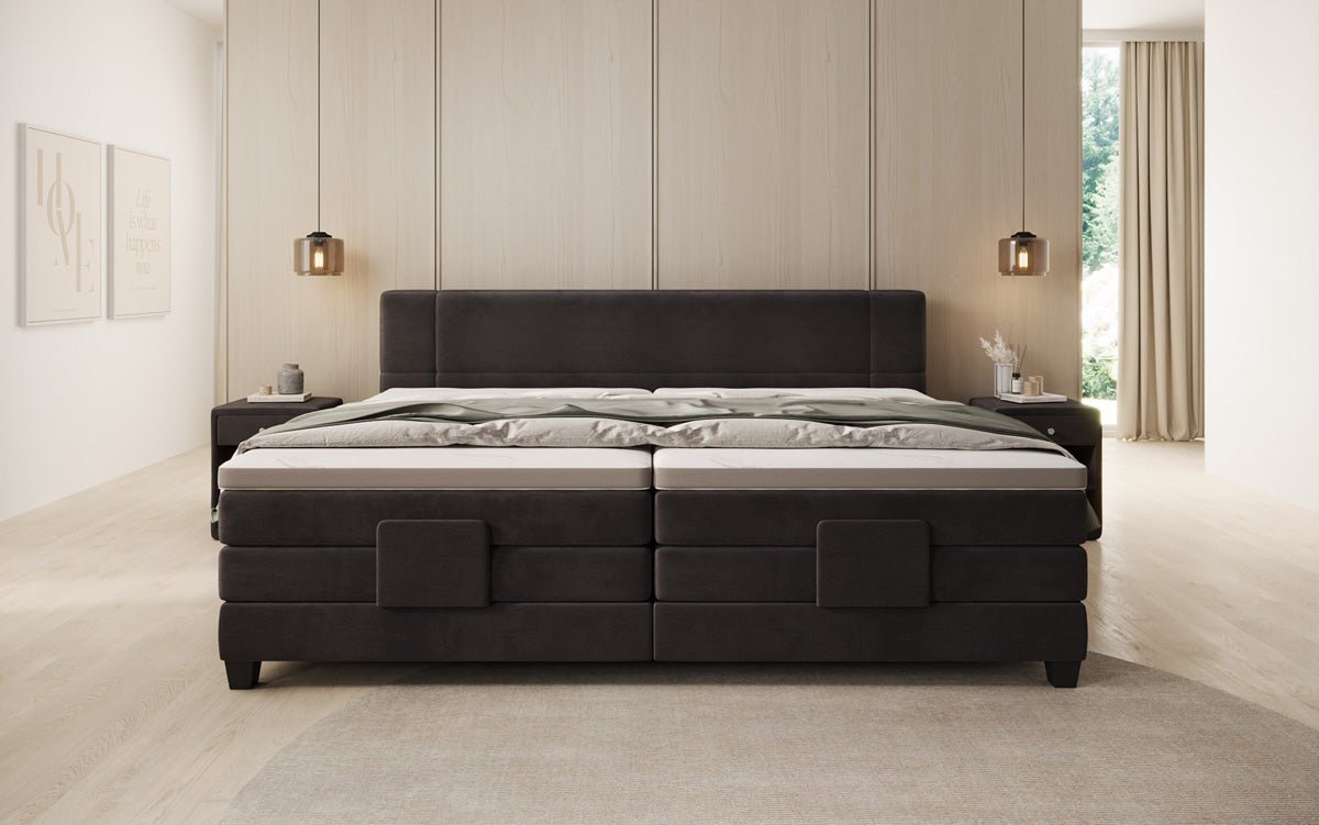 Familien Boxspringbett Noela 220/240x200 elektrisch verstellbar in Samt