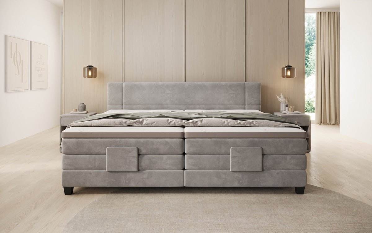 Familien Boxspringbett Noela 220/240x200 elektrisch verstellbar in Samt