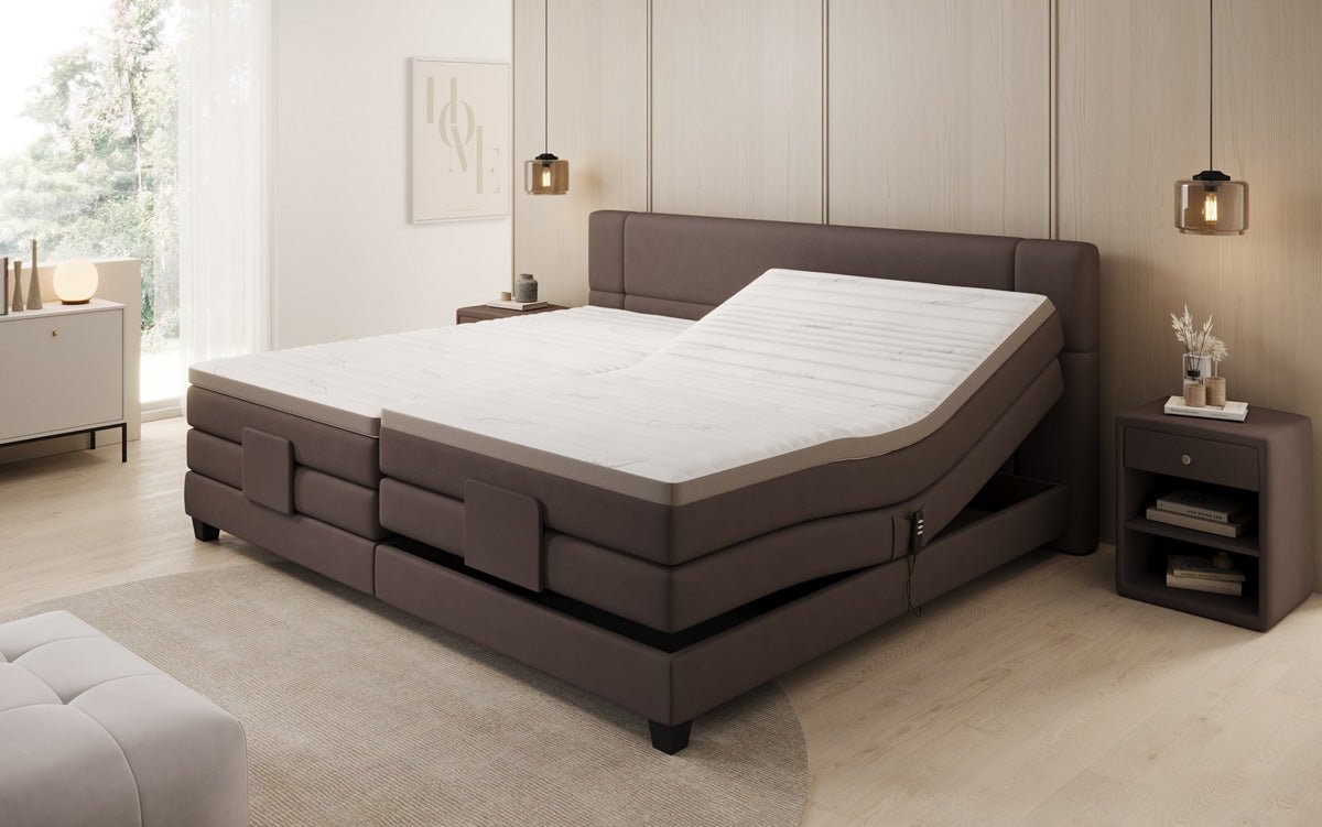 Familien Boxspringbett Noela 220/240x200 elektrisch verstellbar in Stoff