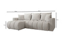 Canapé d’angle design Giulio avec fonction couchage et rabattable en Bouclé