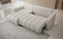 Canapé d’angle design Giulio avec fonction couchage et rabattable en Bouclé