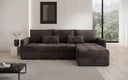 Designer Ecksofa Roma in Cord mit Schlaf- und Klappfunktion