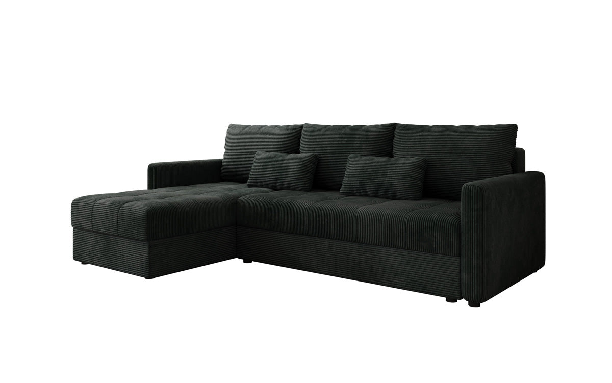 Designer Sofa Roma in Cord mit Schlaf- und Klappfunktion