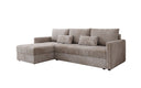 Designer Ecksofa Roma in Cord mit Schlaf- und Klappfunktion