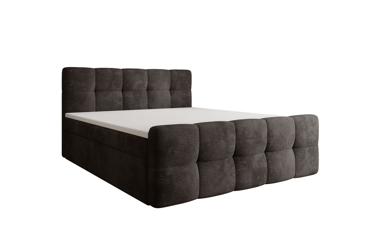 Boxspringbett Cozy in Cord mit Stauraum