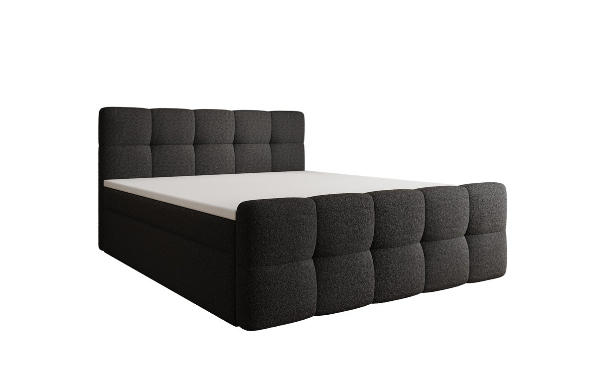 Boxspringbed Cozy in Teddystof Bouclé met opbergruimte