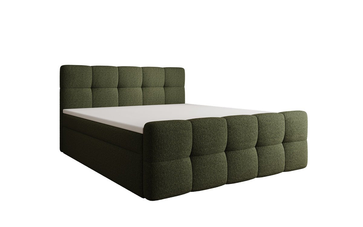 Boxspringbed Cozy in Teddystof Bouclé met opbergruimte