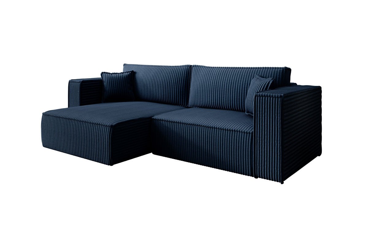 Designersofa Parijs in brede ribstof met slaap- en klapfunctie