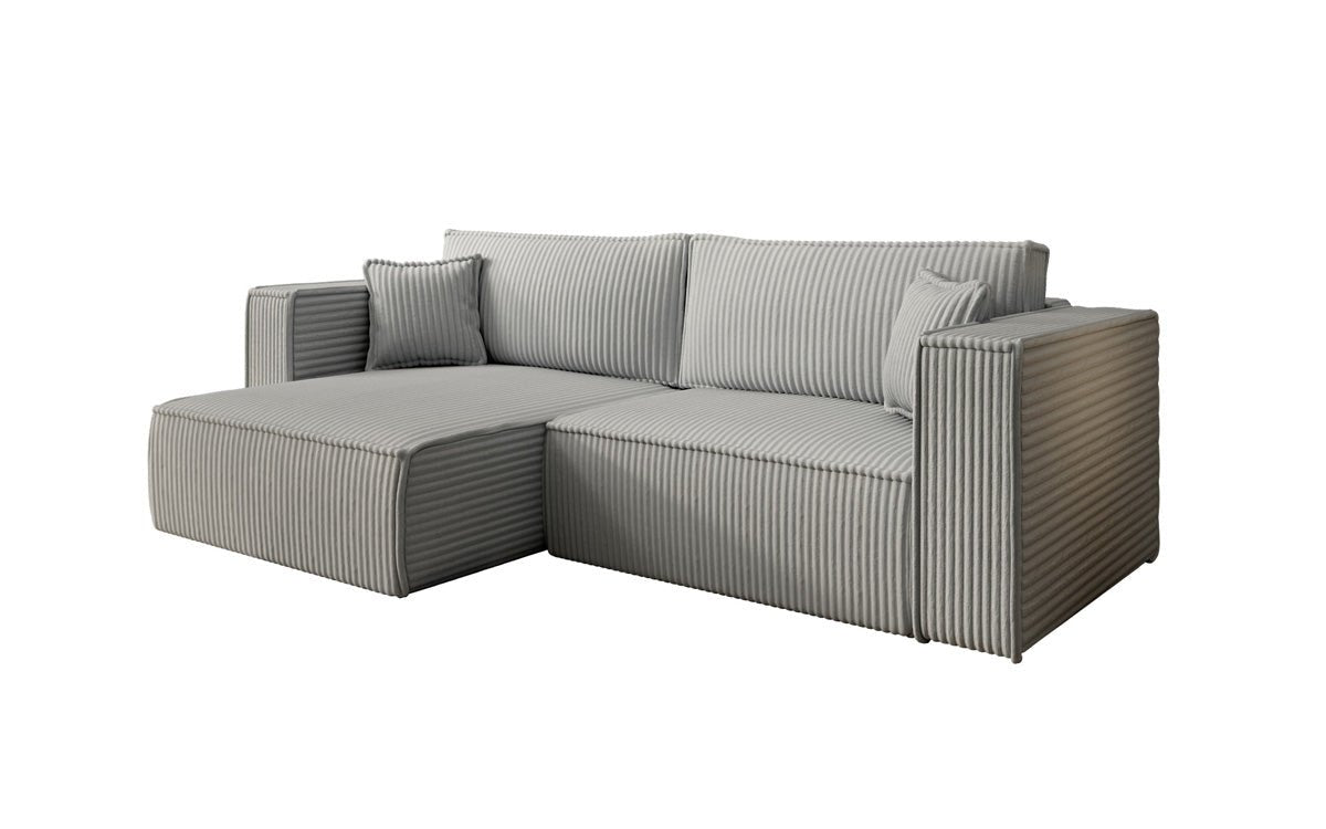 Designersofa Parijs in brede ribstof met slaap- en klapfunctie