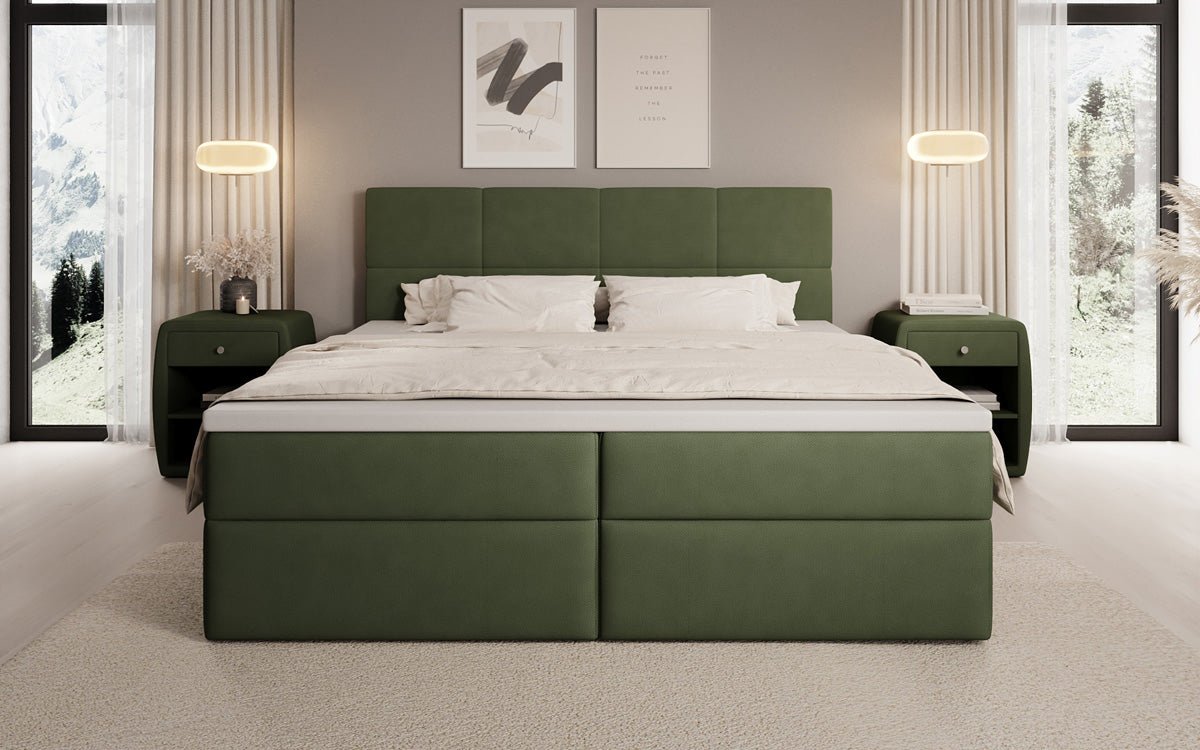 Boxspringbett Levi in Stoff mit Stauraum