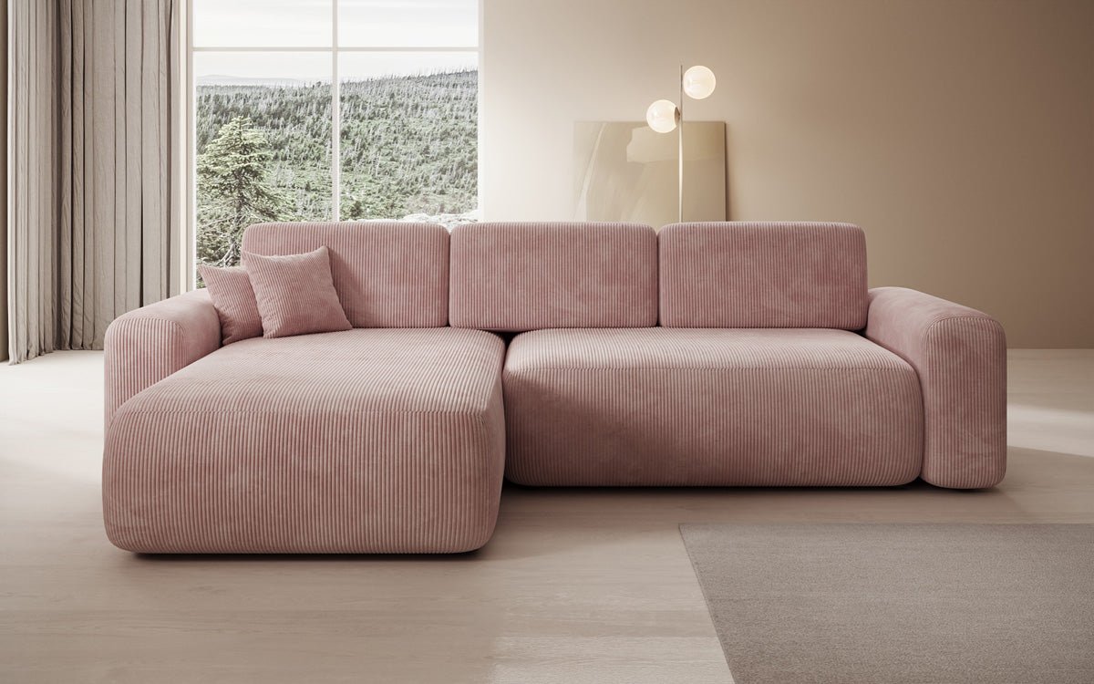 Canapé design Lola avec fonction couchage et fonction pliante en Côtelé