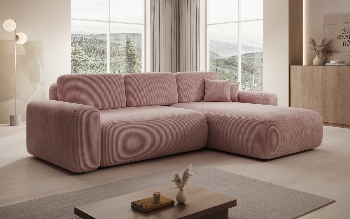 Canapé design Lola avec fonction couchage et fonction pliante en Côtelé