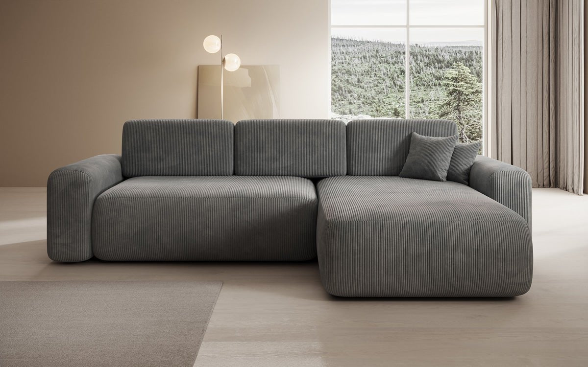 Canapé design Lola avec fonction couchage et fonction pliante en Côtelé