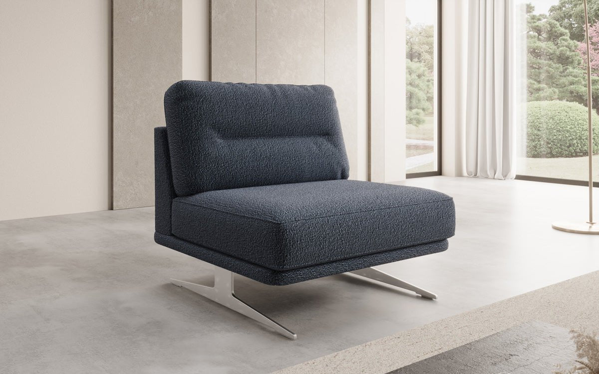 Designer Sofa-Sessel Torino ohne Armlehnen in Bouclé