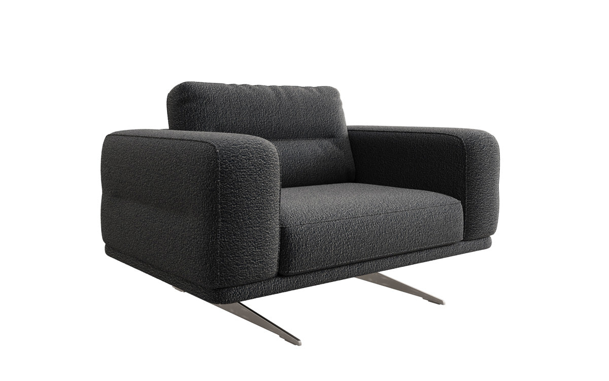 Designer Sofa-Sessel Torino mit Armlehnen in Bouclé