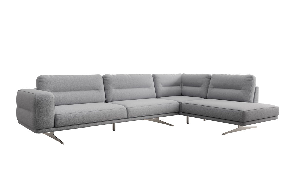 Designer L Sofa closed Torino in Bouclé