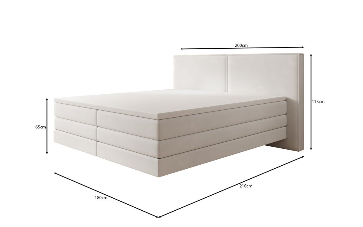 Boxspringbed Ophelia met zwevende look in Fluweel