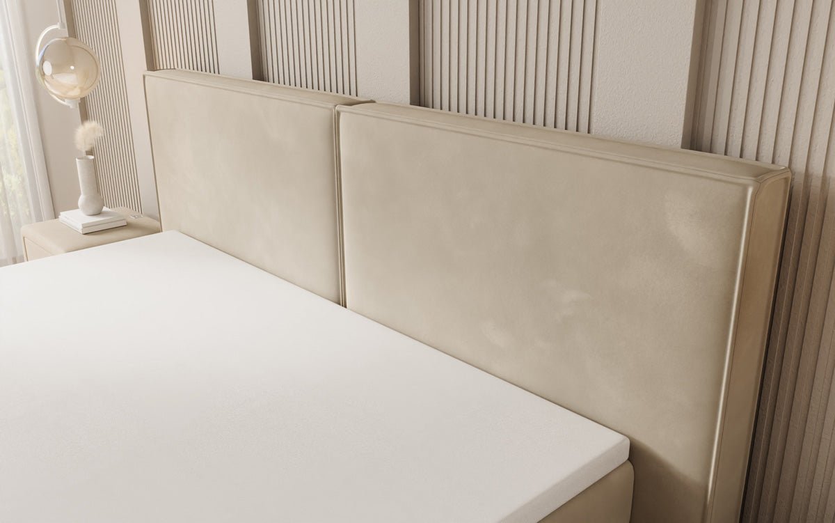 Boxspringbed Ophelia met zwevende look in Fluweel