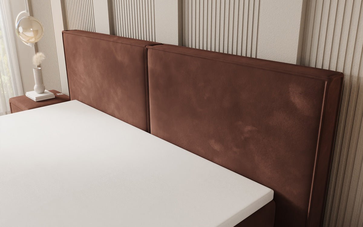 Boxspringbed Ophelia met zwevende look in Fluweel