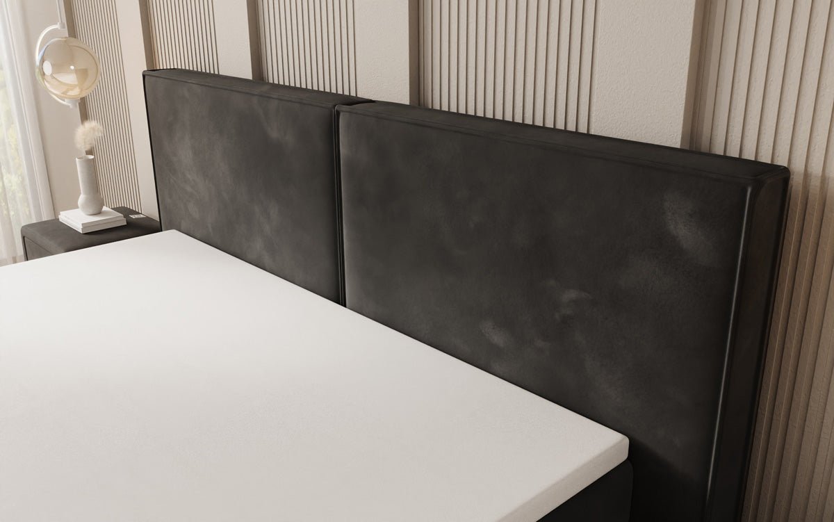 Boxspringbed Ophelia met zwevende look in Fluweel