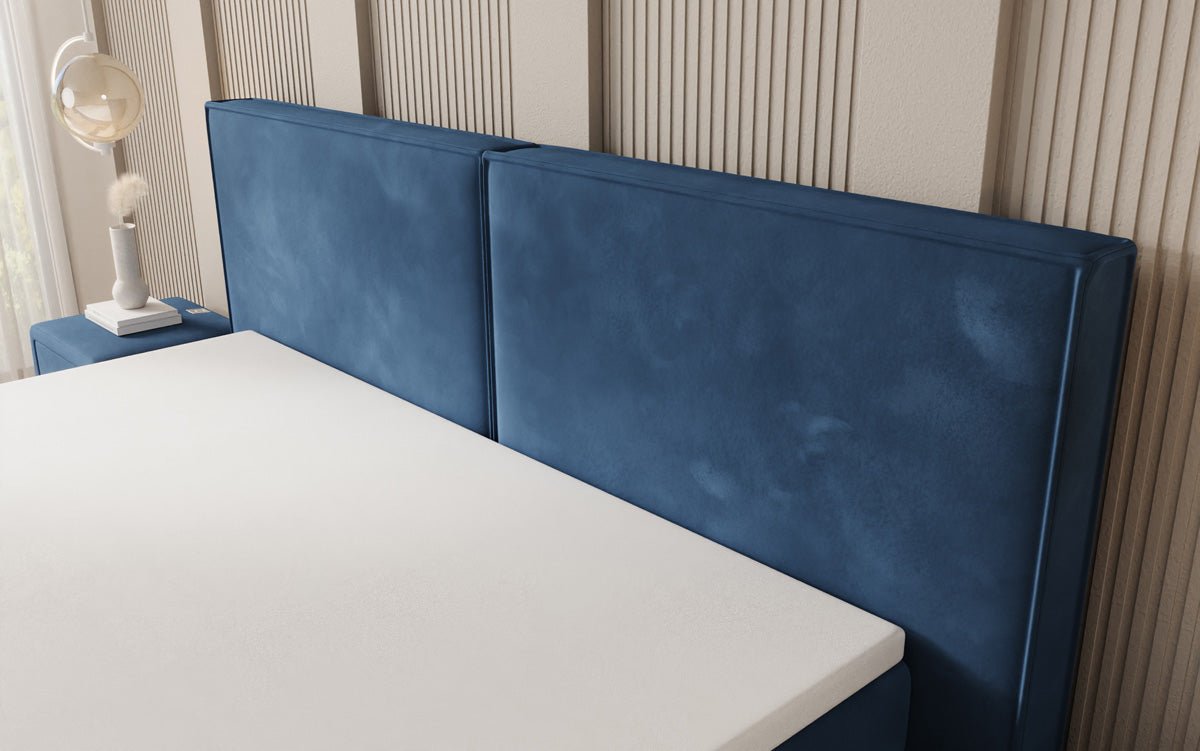 Boxspringbed Ophelia met zwevende look in Fluweel