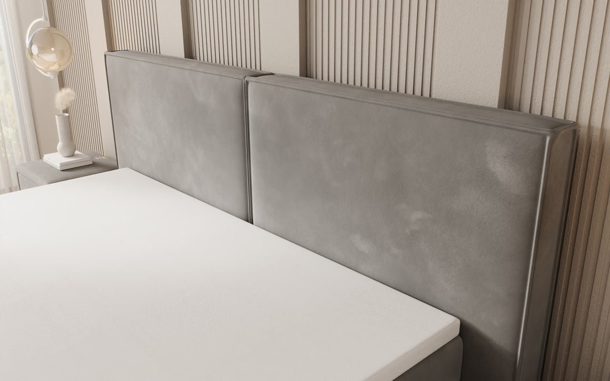 Boxspringbed Ophelia met zwevende look in Fluweel