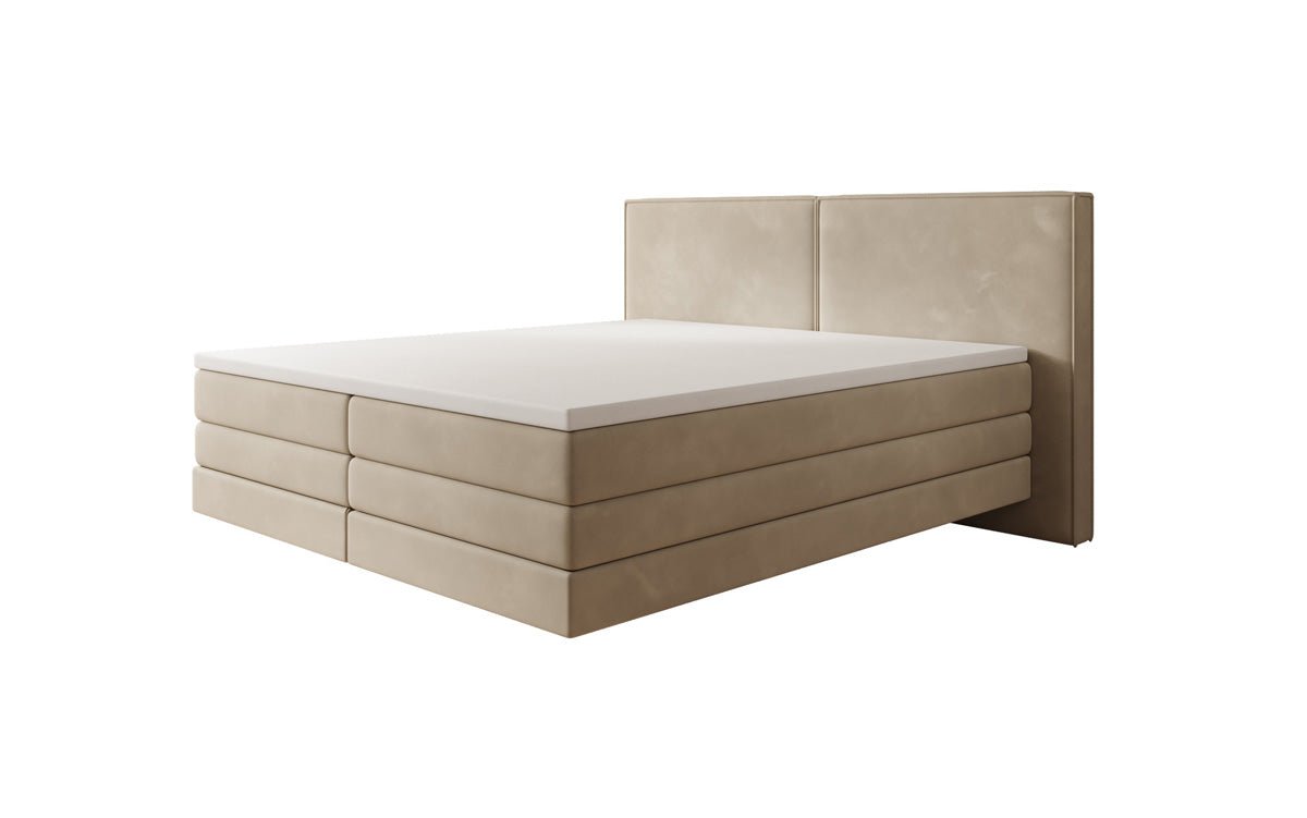 Boxspringbed Ophelia met zwevende look in Fluweel