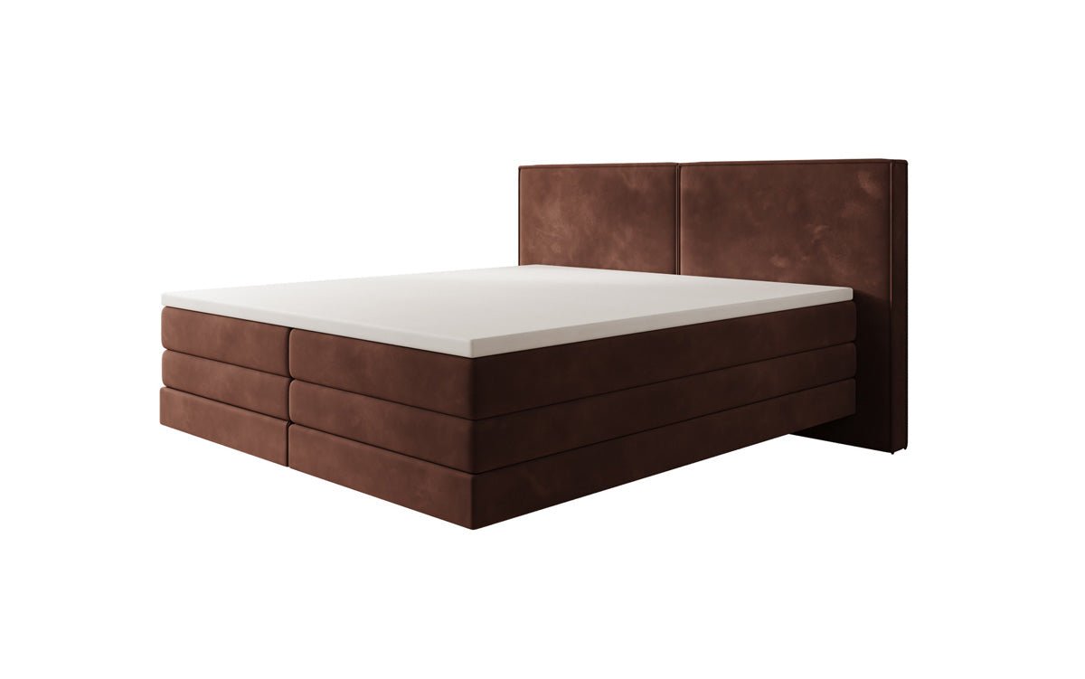 Boxspringbed Ophelia met zwevende look in Fluweel